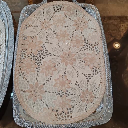 زیربشقابی توسینی رومیزی بیضی پلاستیک تایوانی 35*45 سانت — تصویر ۳