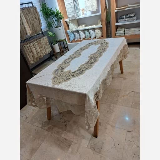 رومیزی غذاخوری هشت نفره دانتل ترک اصل کد11 — تصویر ۴