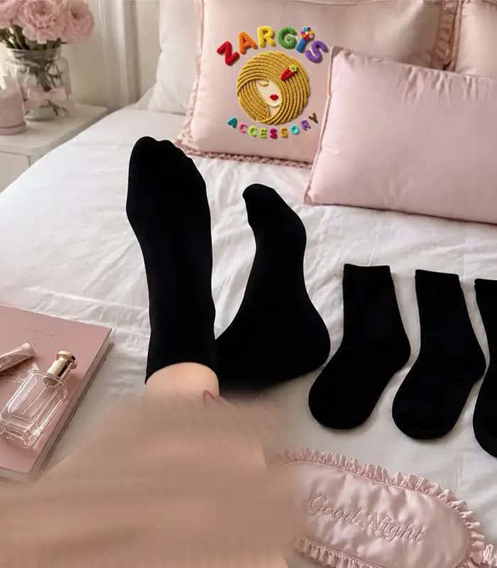جوراب زنانه نیم ساق مشکی