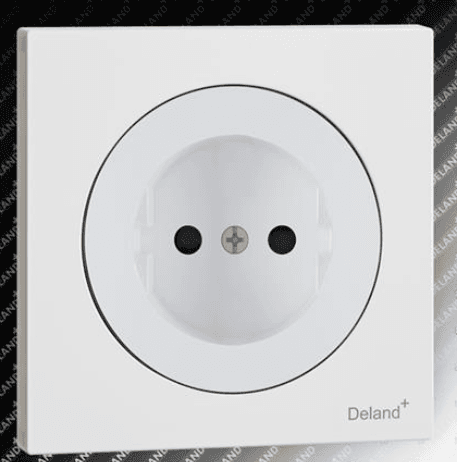 پریز برق محافظ دار ساده دلند مدل آوا (مکانیزم+قاب)
