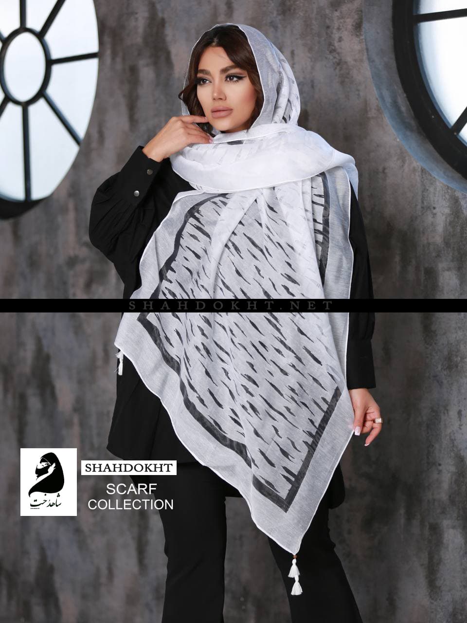 شال مجلسی ابریشم ارگانزا طرح زاپ لاکچری SH-ZUPSHWL — تصویر ۳