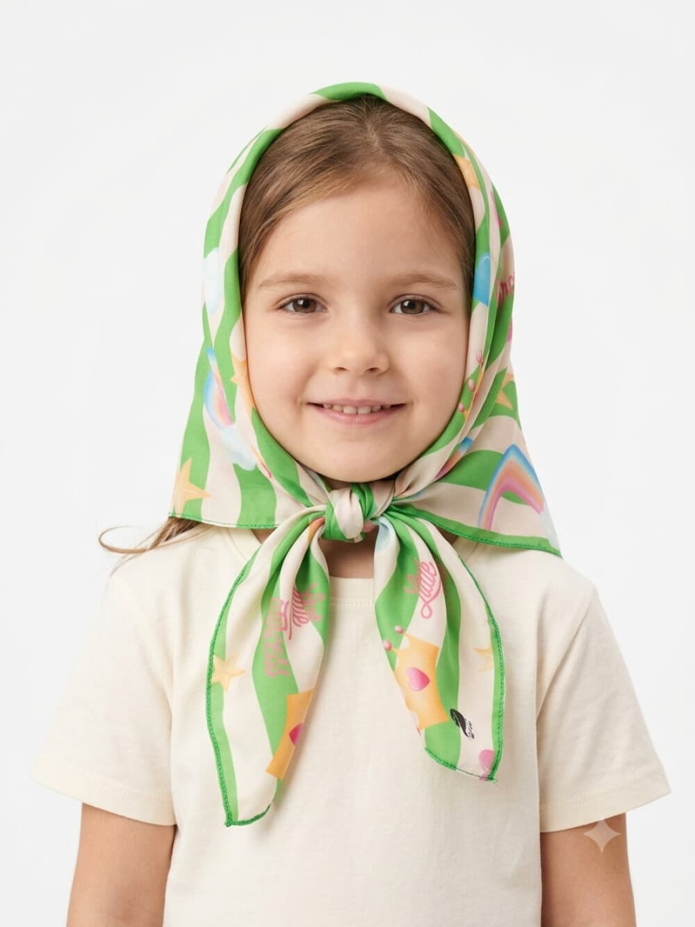 روسری دخترانه رنگین کمان فانتزی شاهدخت kids-scarf4