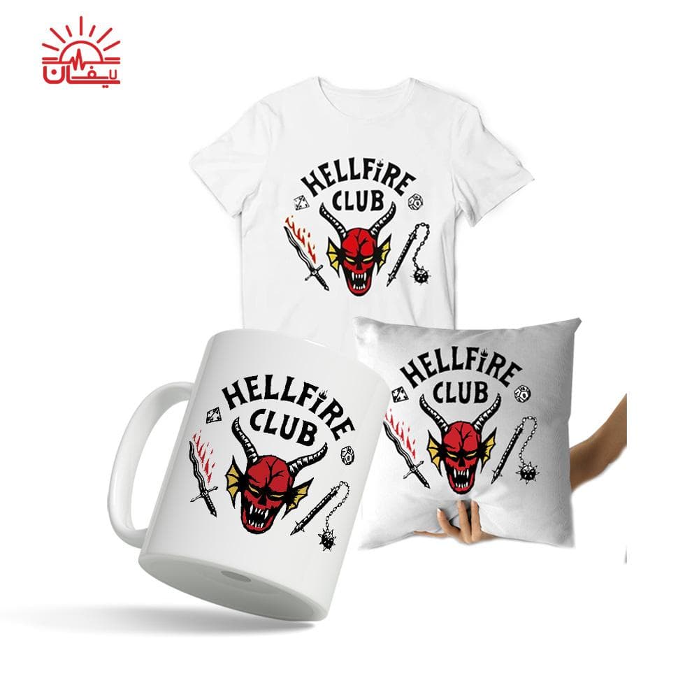 Hellfire Pack | پک تیشرت، ماگ و کوسن Hellfire Club