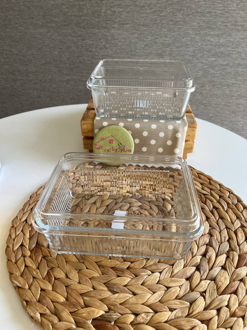 شیرینی خوری شیشه ای لیمون مدل مستطیل کد 2260