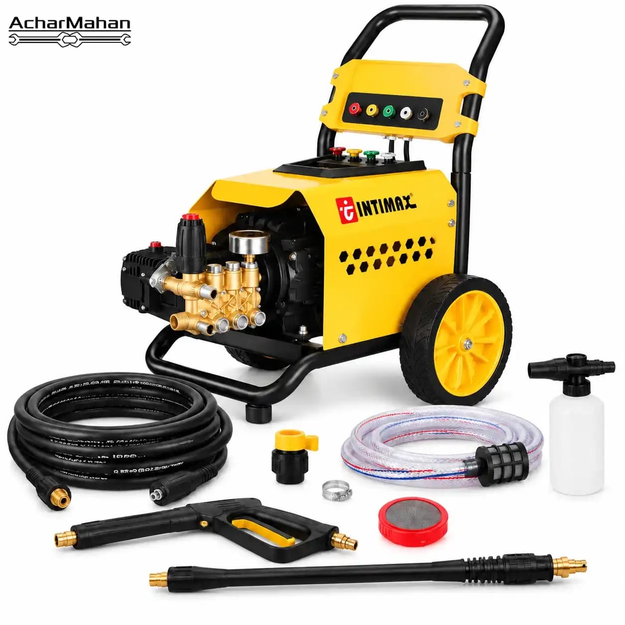 کارواش دینامی کالسکه‌ای تمام صنعتی سه فاز اینتیمکس ۷۵۰۰ وات مدل High pressure washer