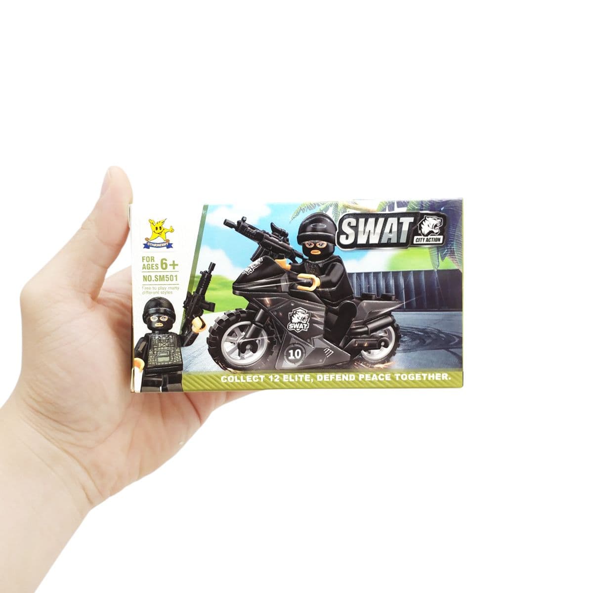 مینی فیگور لگویی مدل SWAT طرح موتورسوار کد SM501B-1 — تصویر ۲