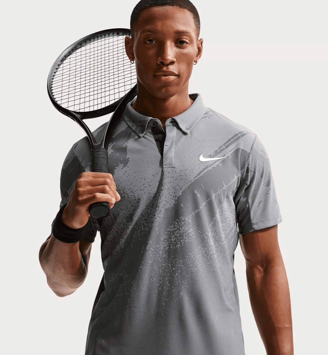 تی شرت تنیس مردانه نایک Nike Slam RG Dri-FIT ADV -خاکستری/سفید — تصویر ۶