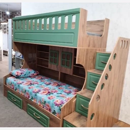 تخت خواب دوطبقه دخترانه وپسرانه رنگ بندی F70030 مبلمان فرنا مدل 1145701
