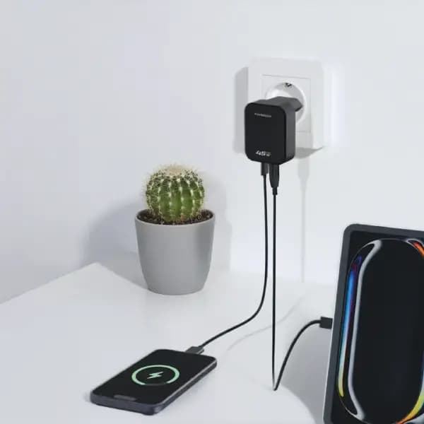 شارژر دیواری 45 وات پاورولوژی مدل Powerology Crab Foldable EU GaN Charger PWCUQC066 — تصویر ۳