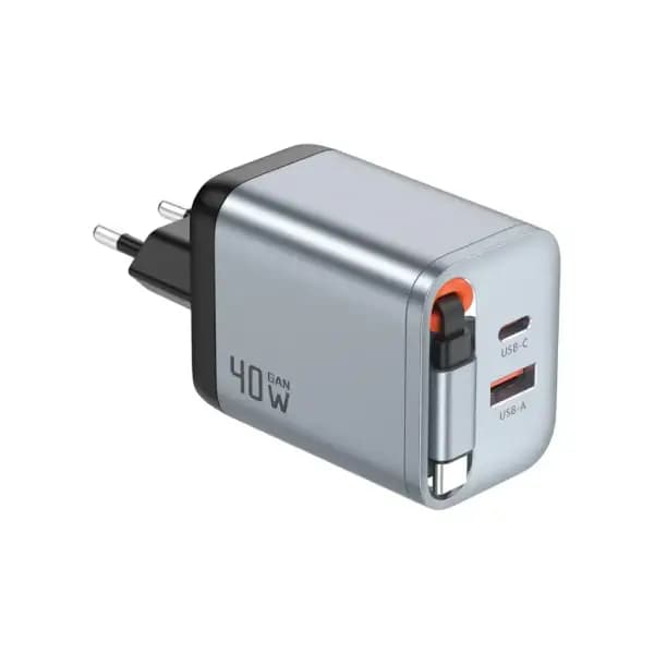 شارژر دیواری 40 وات گرین لاین مدل Green Lion GaN Premium EU Plug