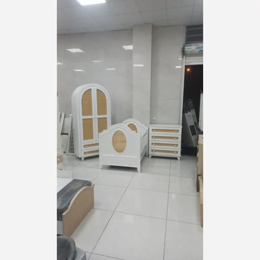 سرویس خواب نوزاد و نوجوان تخت نوزادی سرویس خواب کودک کمد حصیری تخت حصیری دراور حصیری مبلمان فرنا مدل 1145623