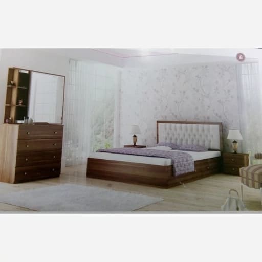 تخت خواب دو نفره مدل البرز لمسه بدون کشو بدون کفی بدون تشک مبلمان فرنا مدل 1145567