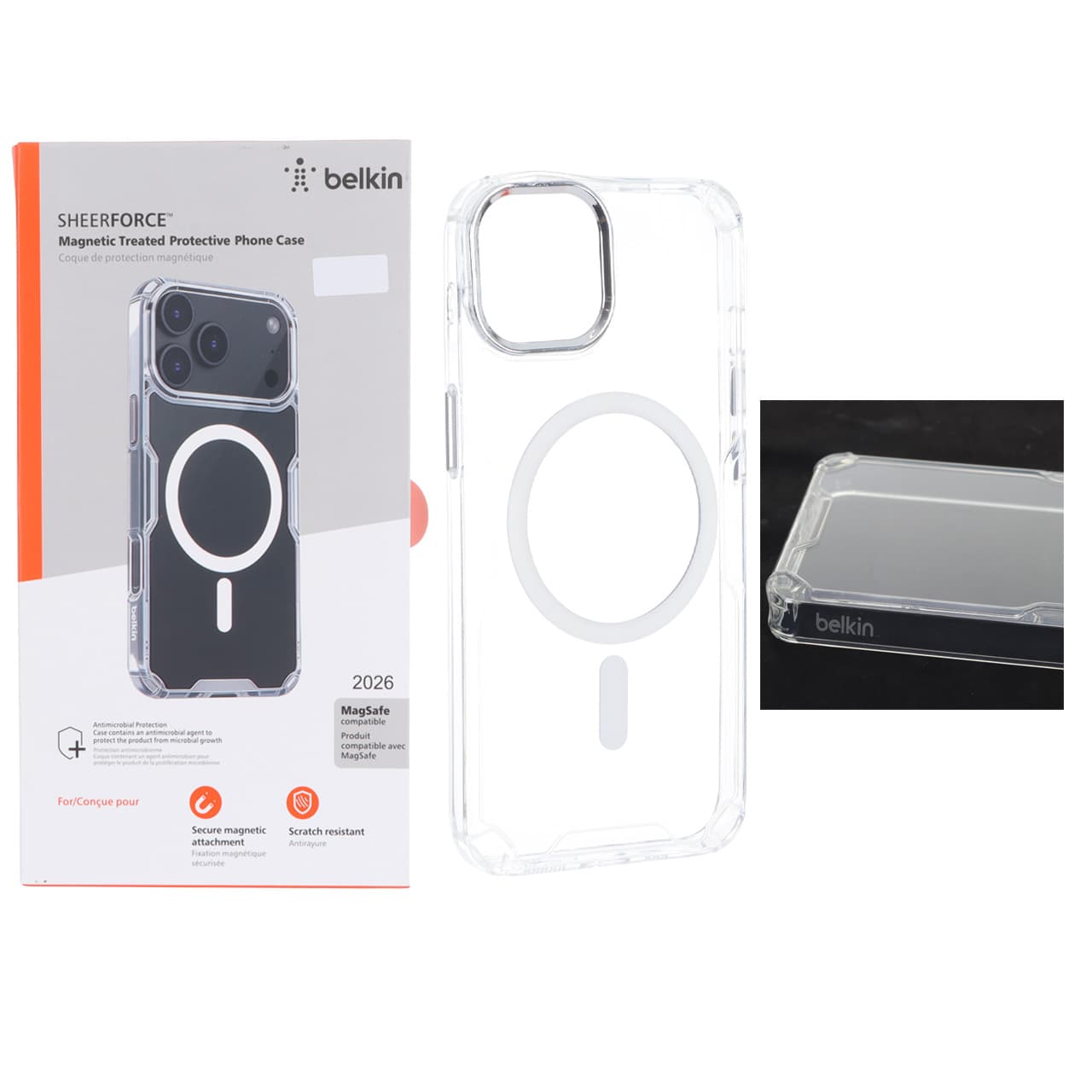 قاب اورجینال Belkin ایربگ دار Magsafe شفاف Apple iPhone 13 / iPhone 14 (پک دار)