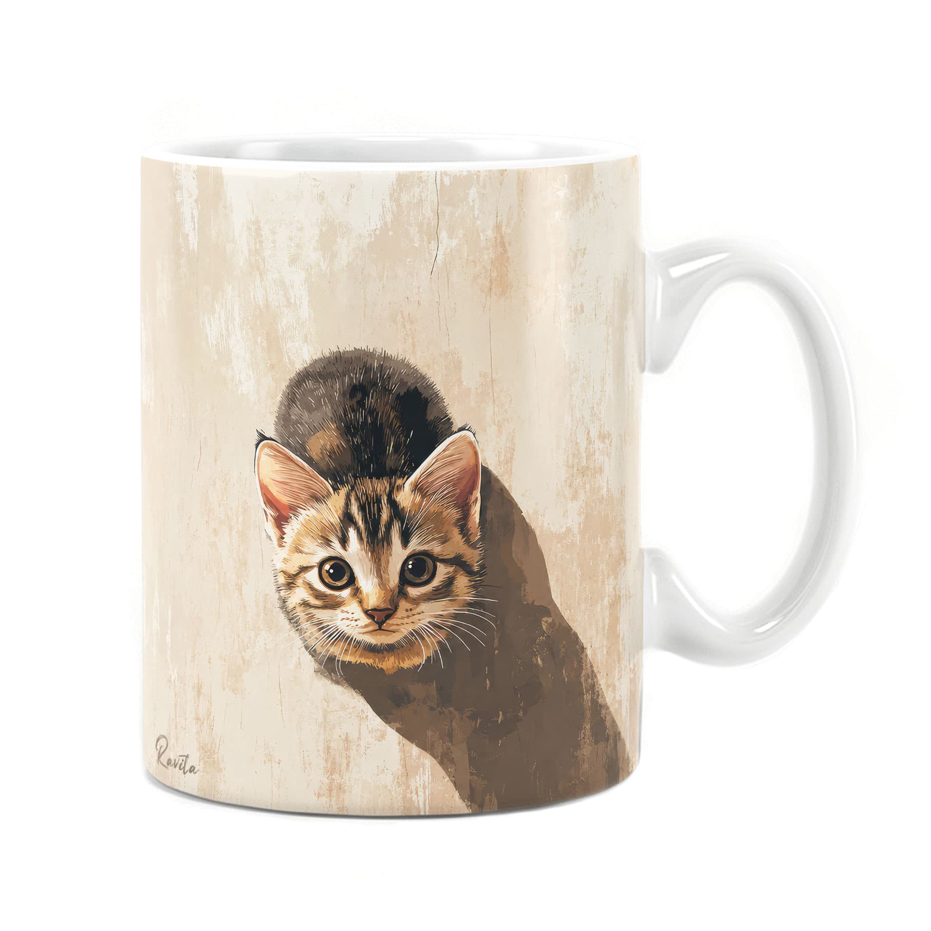 ماگ راویتا طرح بچه‌گربه کنجکاو – Curious Kitten کد 3945