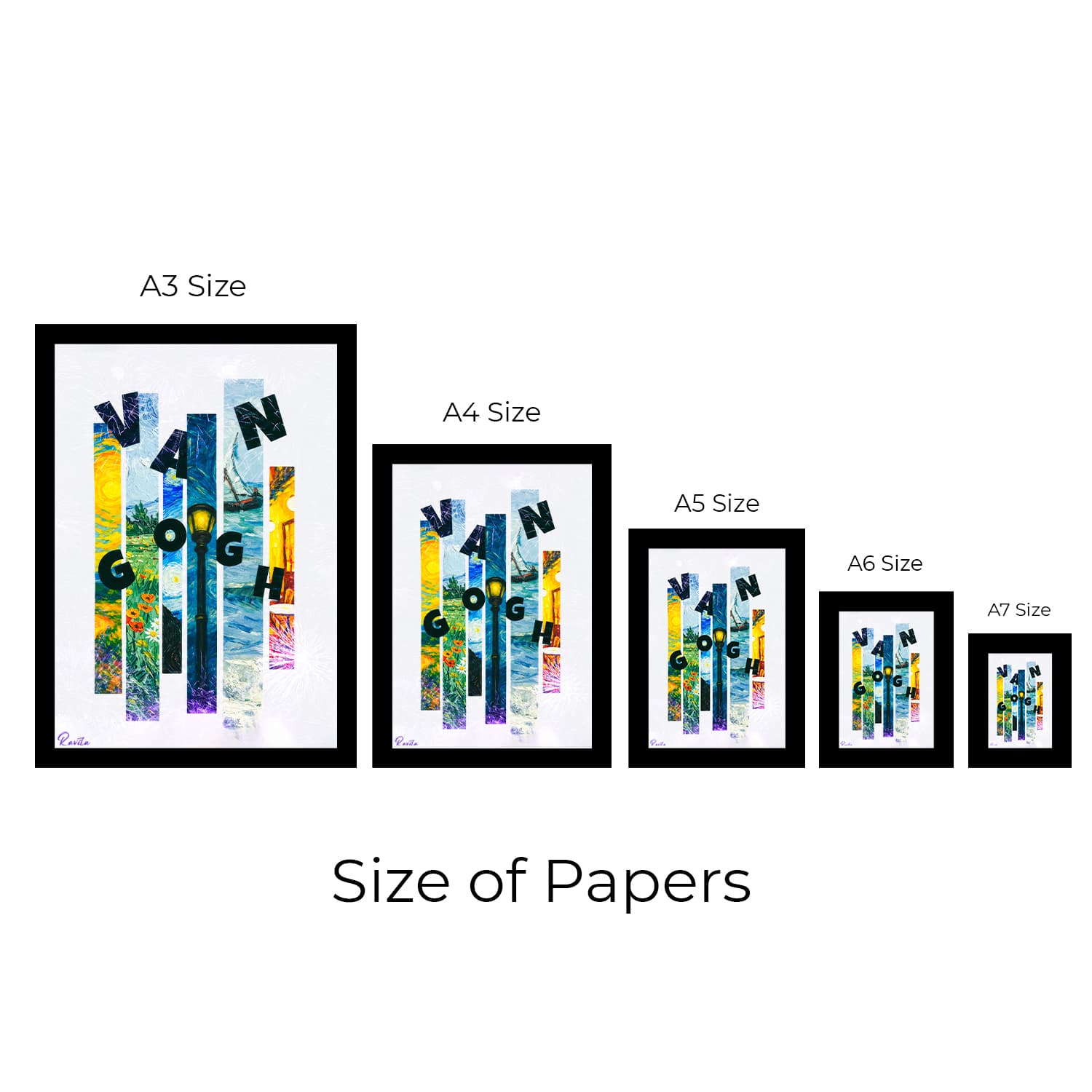 تابلو تکی راویتا طرح ونگوک مجموعه شاهکارها – van Gogh Masterpieces Collection کد 3936 — تصویر ۴