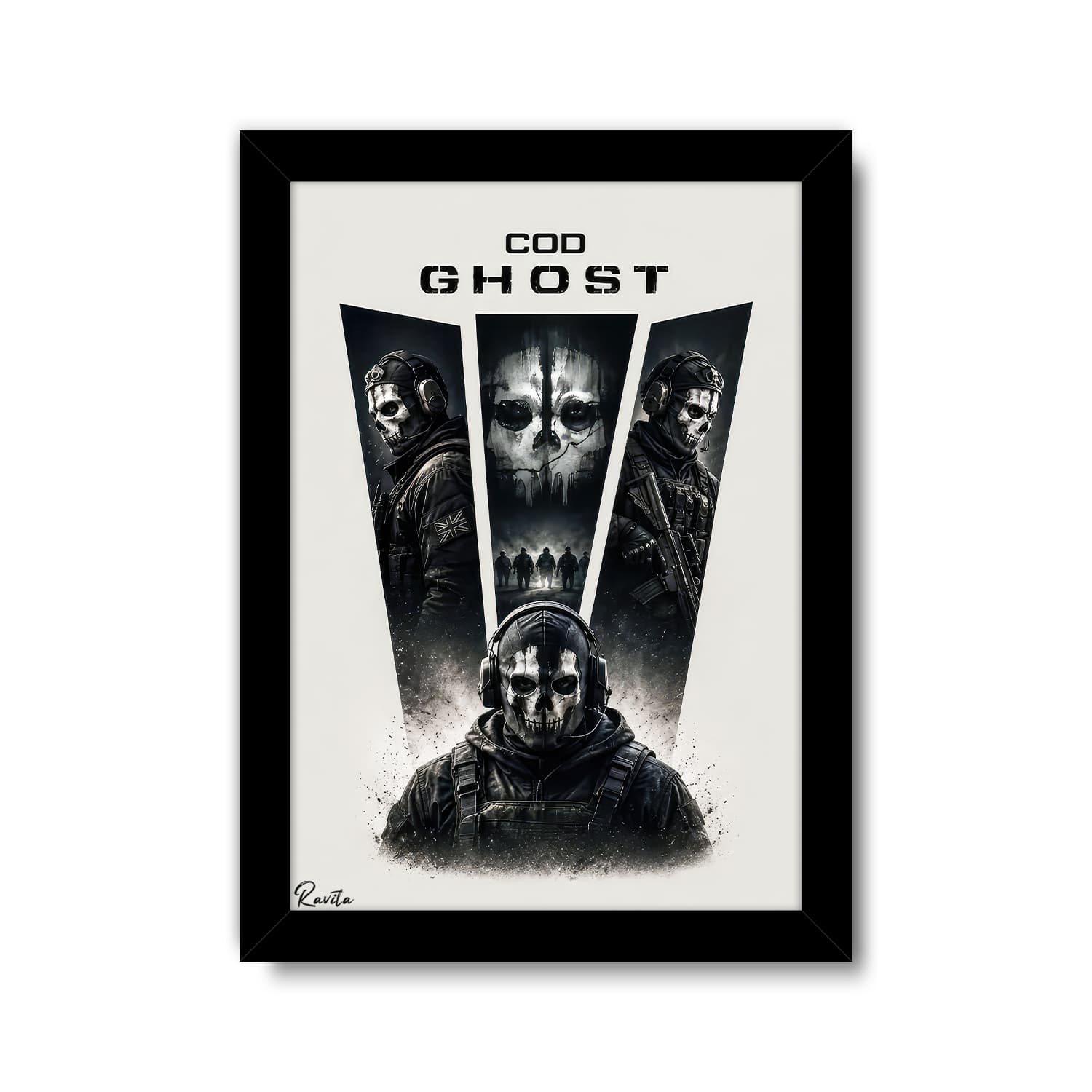 تابلو تکی راویتا طرح گوست کال اف دیوتی – Ghost Call of Duty کد 3924