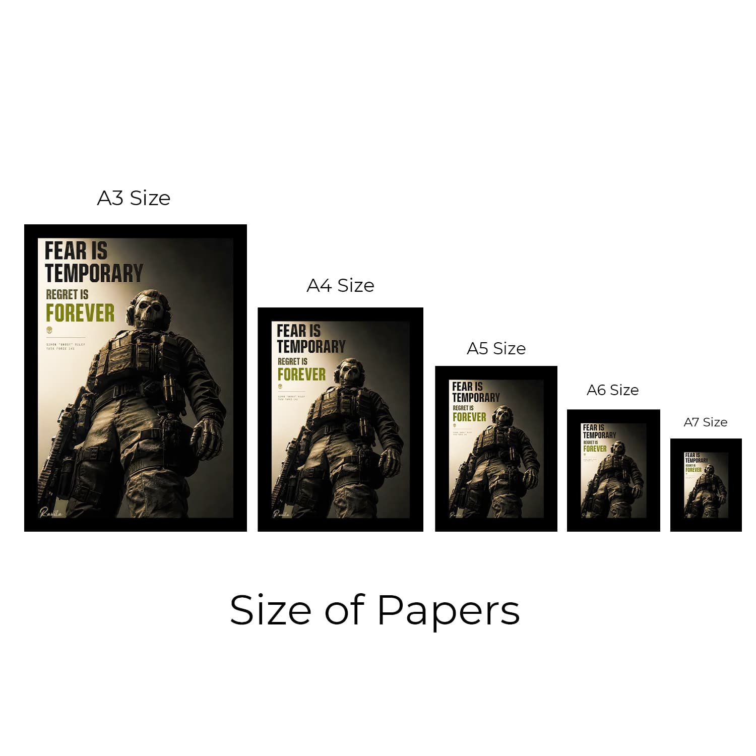 تابلو تکی راویتا طرح گوست کال اف دیوتی مدرن وارفر – Ghost Call of Dut Modern Warfare کد 3923 — تصویر ۳