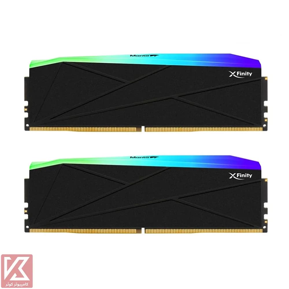 رم وی کالر 32 گیگابایت (2×16) دو کانال DDR5 6800 مدل Manta XFinity RGB CL34 — تصویر ۲