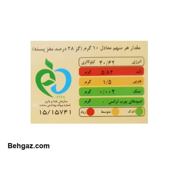 گز آنتیک 28 درصد لقمه مغز پسته – 200 گرم — تصویر ۴