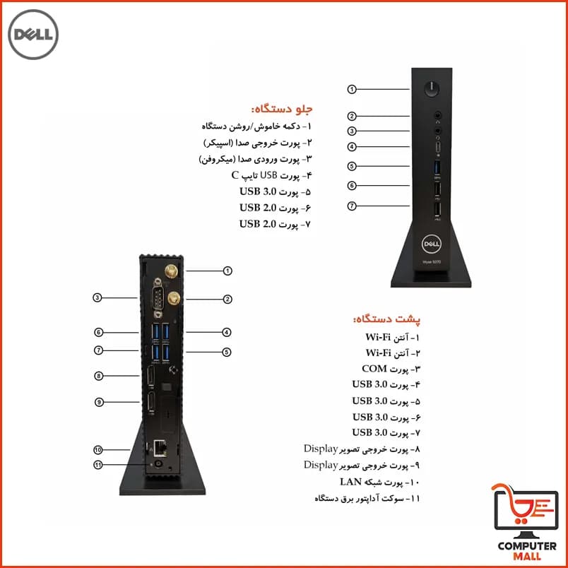 تین کلاینت دل 5070 Dell j4 + گارانتی | کامپیوترمال — تصویر ۳