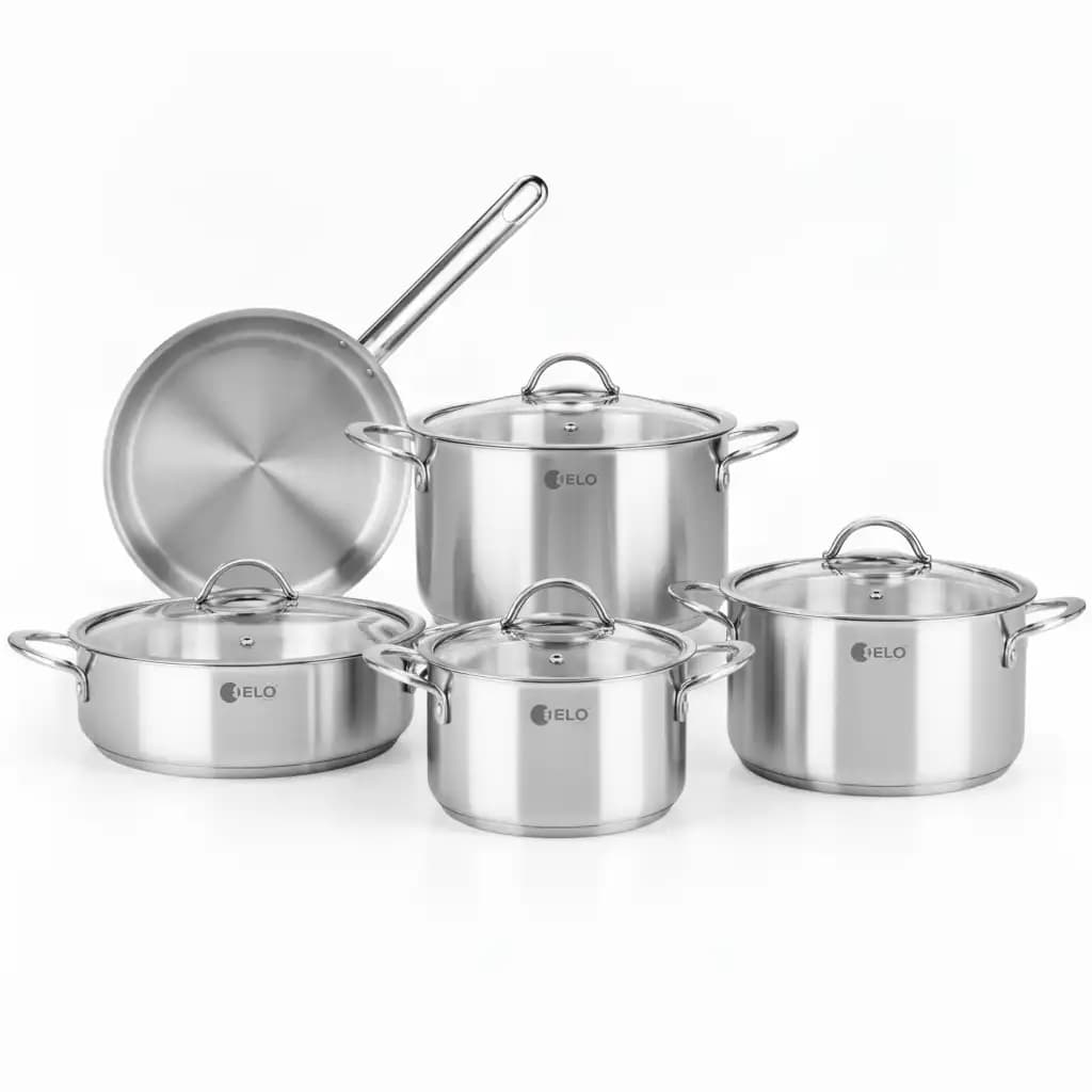 سرویس 9 پارچه استیل مات مدل لیورپول کد 1020-6801209 برند ریوالد (RIWALD)