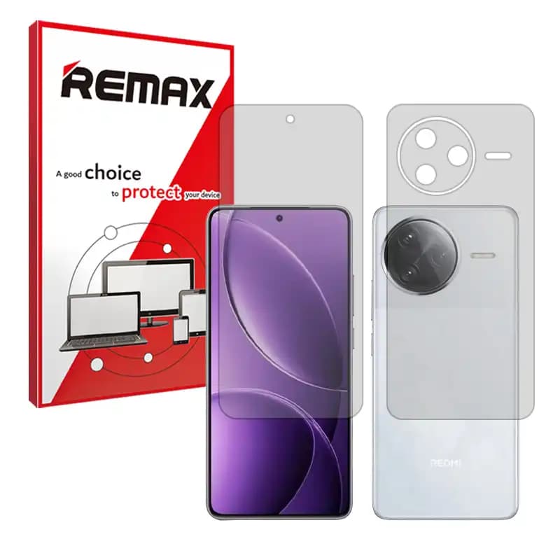 گلس پشت و رو شیائومی Redmi K80 Pro مدل هیدروژلی شفاف برند ریمکس