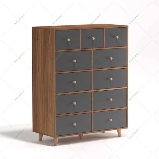 دراور 11 کشو پایه دار مدل DR-201 نئوپان ملامینه مبلمان اورلین مدل 974785