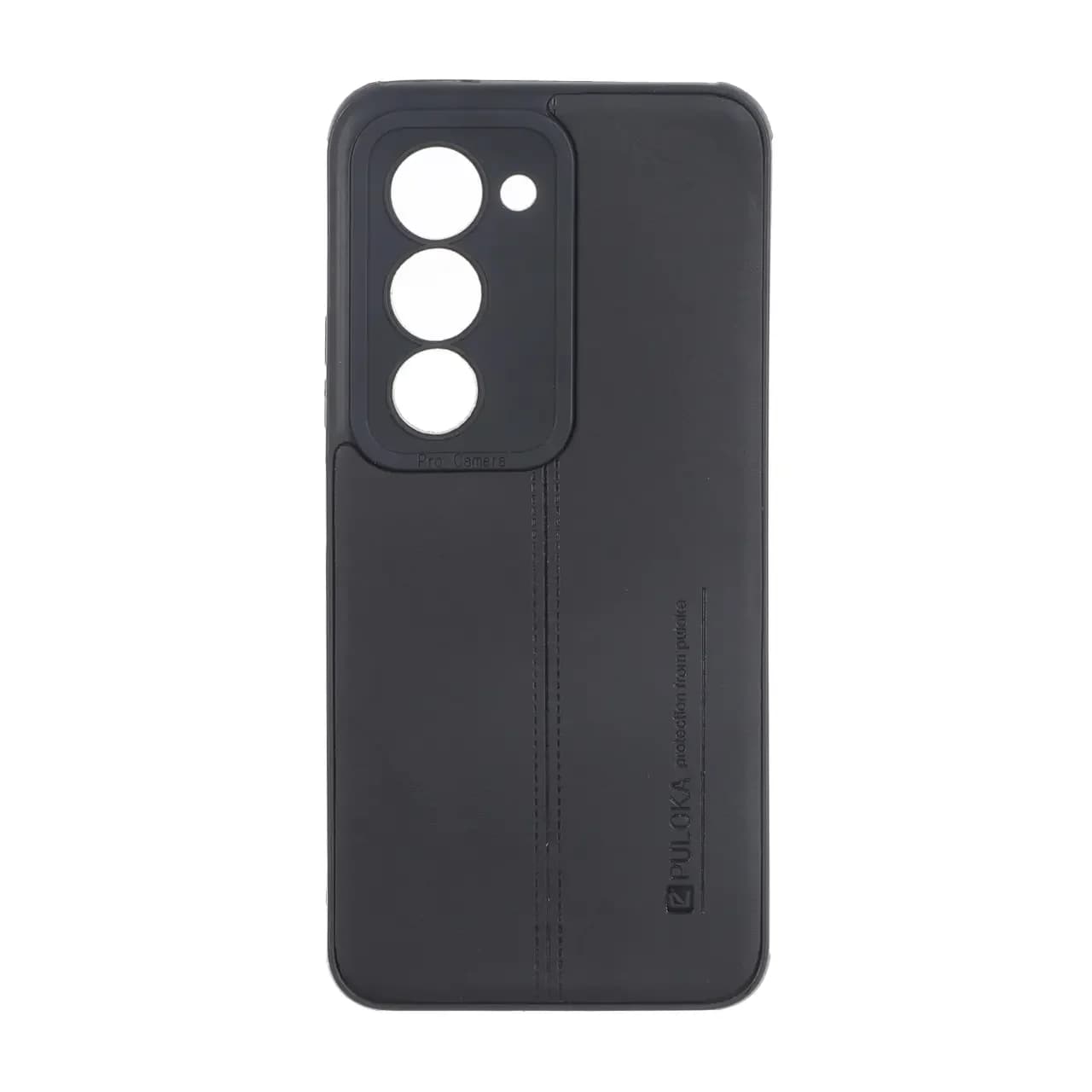 قاب Puloka طرح چرم دوخت دار محافظ لنزدار Xiaomi Redmi 15 4G