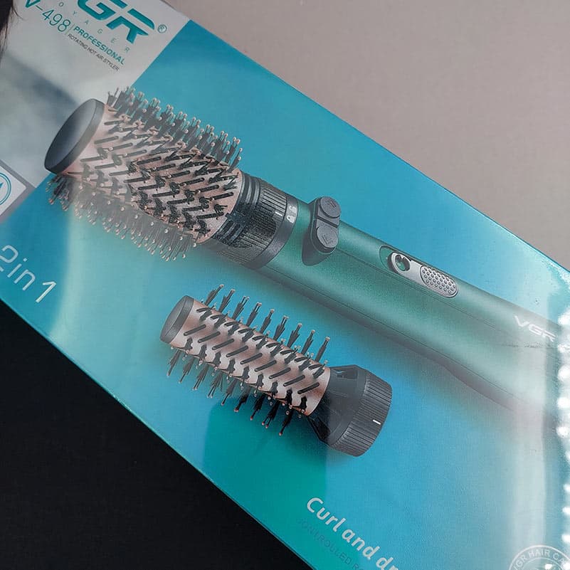 سشوار برس دار چرخشی وی جی آر VGR مدل V-498 کد 38216 — تصویر ۳