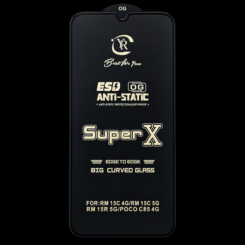 گلس OG Super X ESD برای Redmi 15C / 15C 5G / 15R 5G / POCO C85 | فول کاور 9H