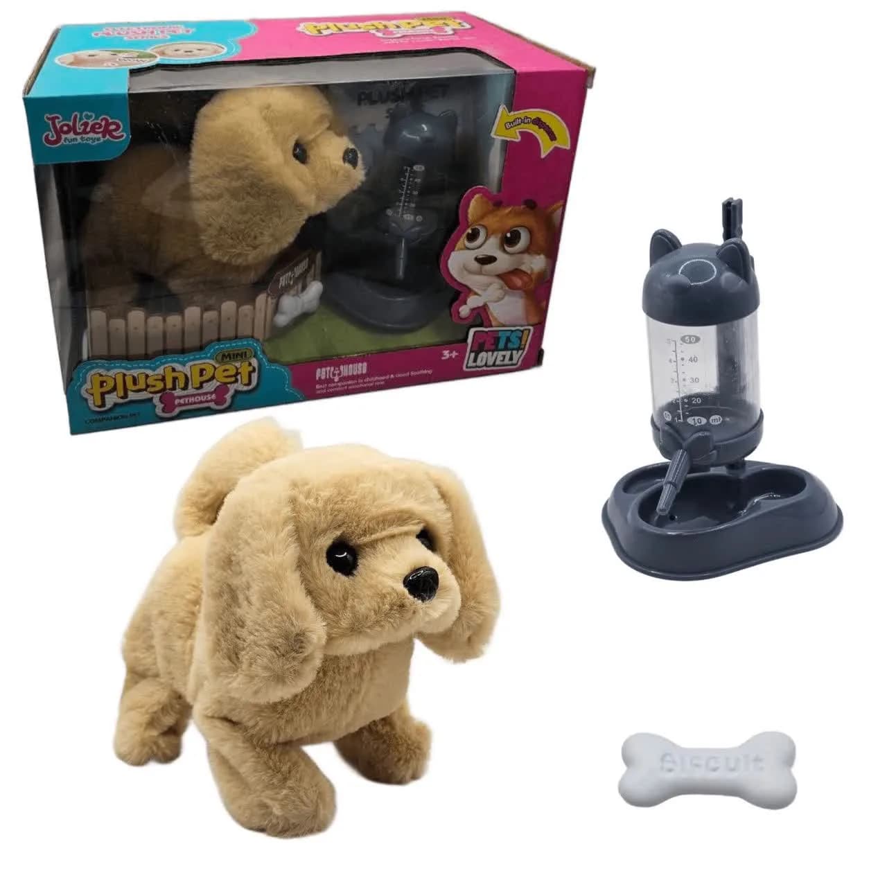 اسباب بازی ناب سل مدل سگ پولیشی متحرک موزیکال کد mini plush pet lovely naab001 به همراه استخوان و ظرف آب مخزن دار مجموعه سه عددی — تصویر ۱۱