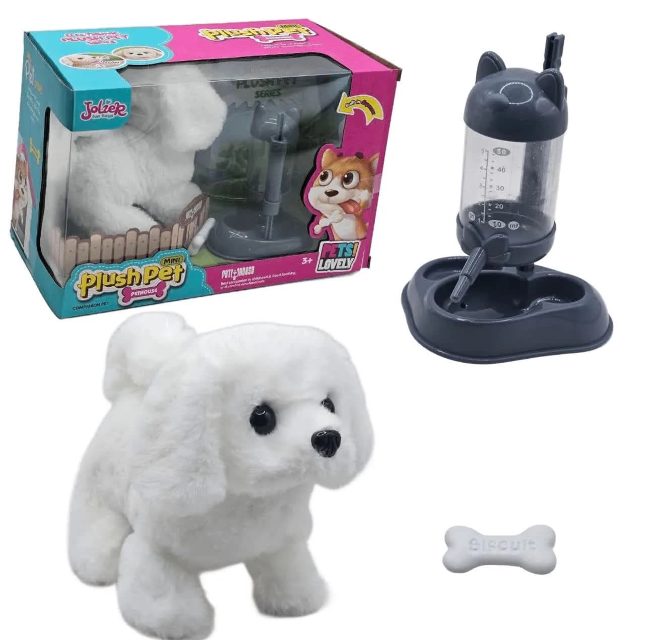 اسباب بازی ناب سل مدل سگ پولیشی متحرک موزیکال کد mini plush pet lovely naab001 به همراه استخوان و ظرف آب مخزن دار مجموعه سه عددی — تصویر ۱۰