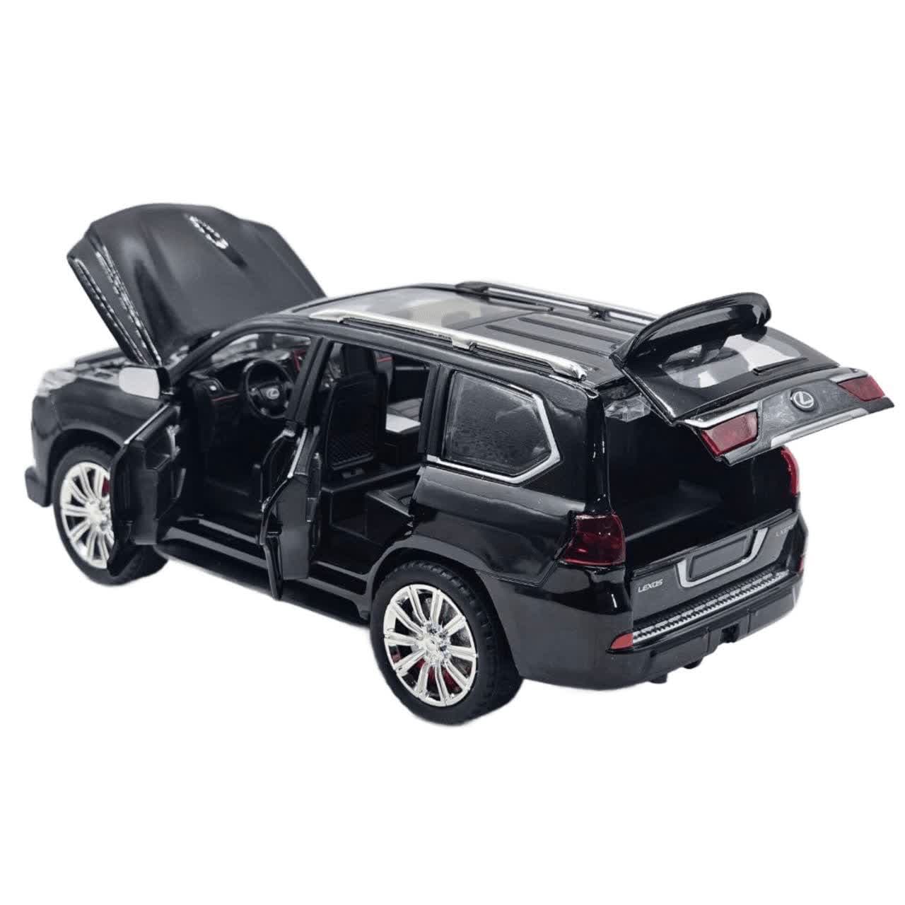 ماشین بازی کنترلی ناب سل مدل لکسوس شارژی فلزی چراغدار طرح چه ژی LEXUS570 Rechargeable Metal Off-Road Light1:24 SCALE 2.4GHZ — تصویر ۴