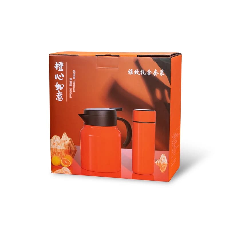 فلاسک مدل REDGIFT گنجایش 1 لیتر به همراه تراول ماگ درجه دار — تصویر ۳