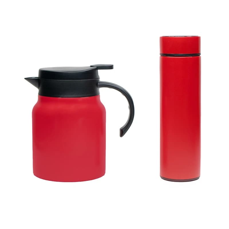 فلاسک مدل REDGIFT گنجایش 1 لیتر به همراه تراول ماگ درجه دار — تصویر ۲