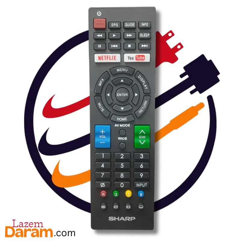ریموت کنترل همه کاره تلویزیون شارپ SHARP مدل RM-L1346 | مناسب برای تلویزیونهای LCD ،LED و هوشمند (Smart)