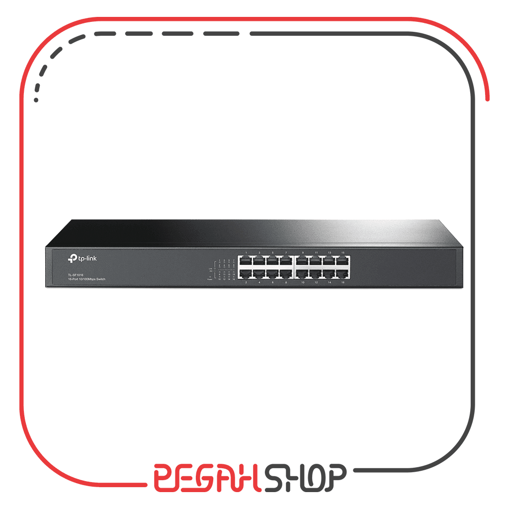 سوییچ 16 پورت مگابیتی و رکمونت برند TP-Link مدل TL-SF1016