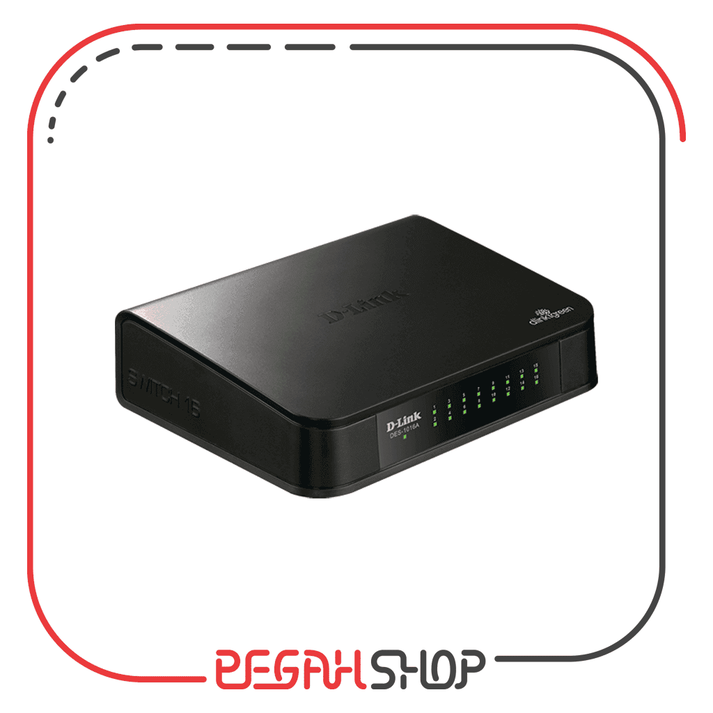سوییچ ۱۶ پورت غیر مدیریتی و مگابیتی برند DLink مدل DES-1016A — تصویر ۲