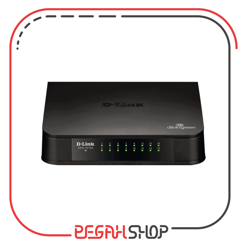 سوییچ ۱۶ پورت غیر مدیریتی و مگابیتی برند DLink مدل DES-1016A