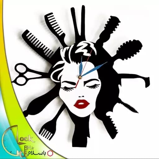ساعت دیواری طرح سالن آرایش کد 325 فیلبندشاپ مدل 838692