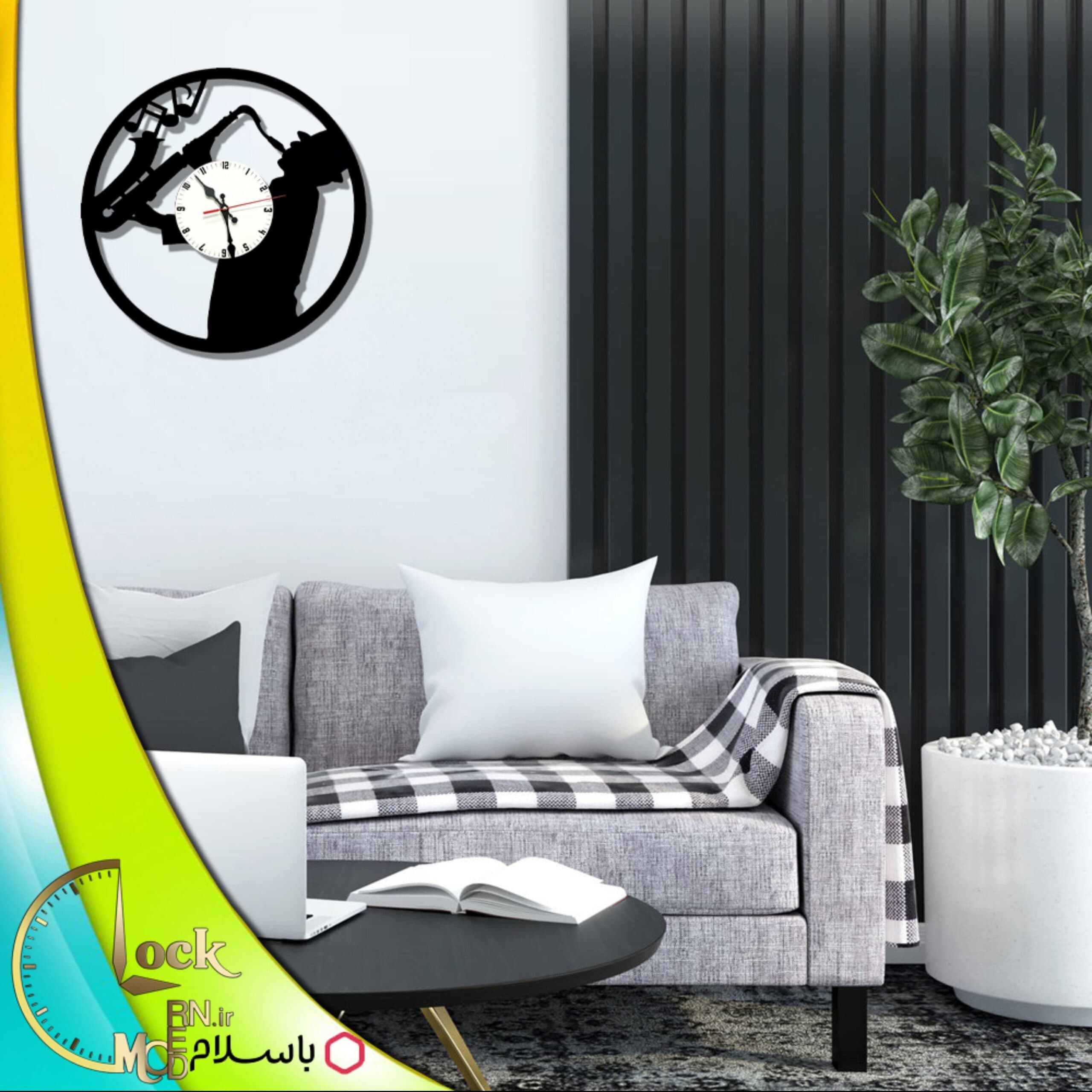 ساعت دیواری مرد شیپور زن کد 472 فیلبندشاپ مدل 838691 — تصویر ۲