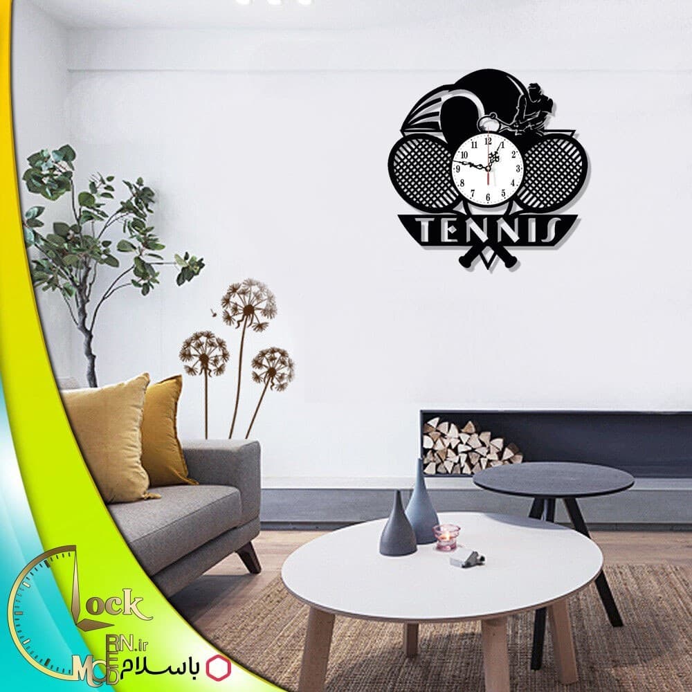ساعت دیواری طرح تنیس کد 1086 فیلبندشاپ مدل 838662 — تصویر ۳
