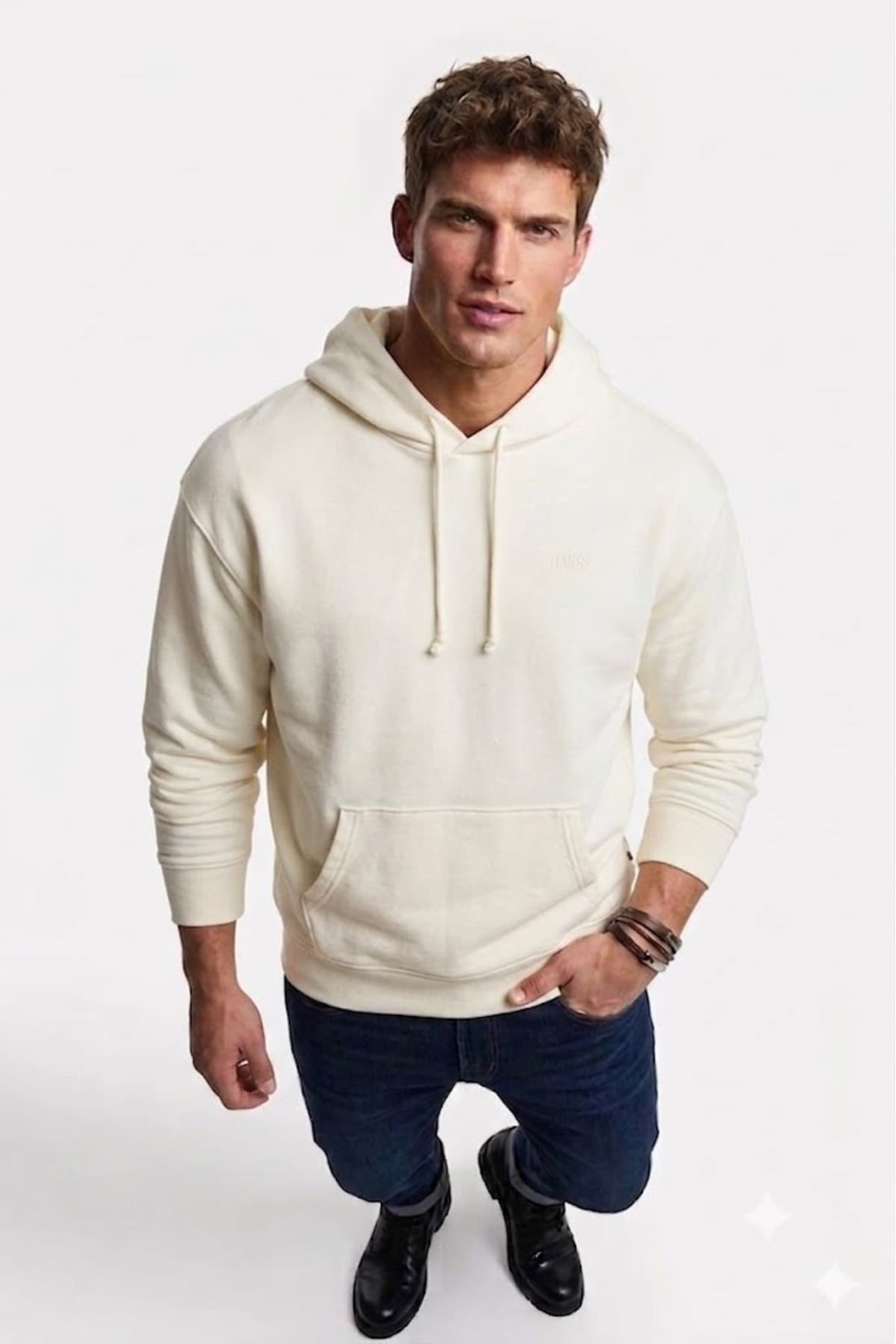 سویشرت لیوایز مردانه 100% پنبه بژ اسپرت راسته Relaxed/ریلکس Relaxed/ریلکس Daily/روزانه | Levi’s A6330-0002 TR