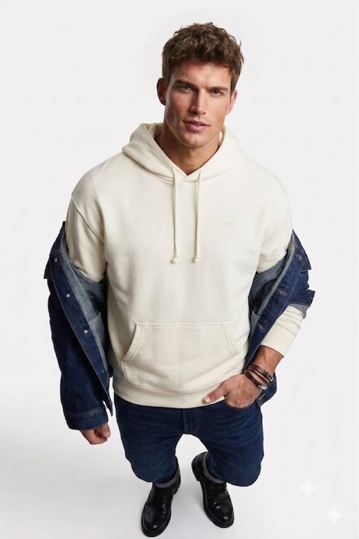 سویشرت لیوایز مردانه 100% پنبه بژ اسپرت راسته Relaxed/ریلکس Relaxed/ریلکس Daily/روزانه | Levi’s A6330-0002 TR — تصویر ۴