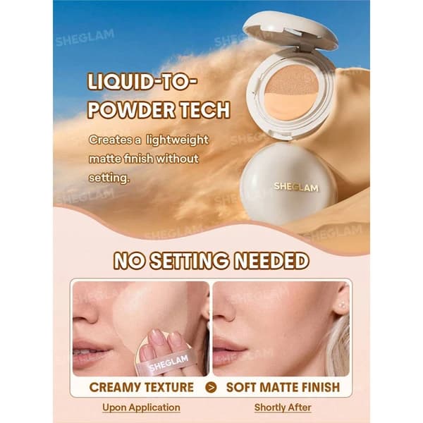 کوشن کرم پودر شیگلم Lock & Go Long‑Lasting — تصویر ۲