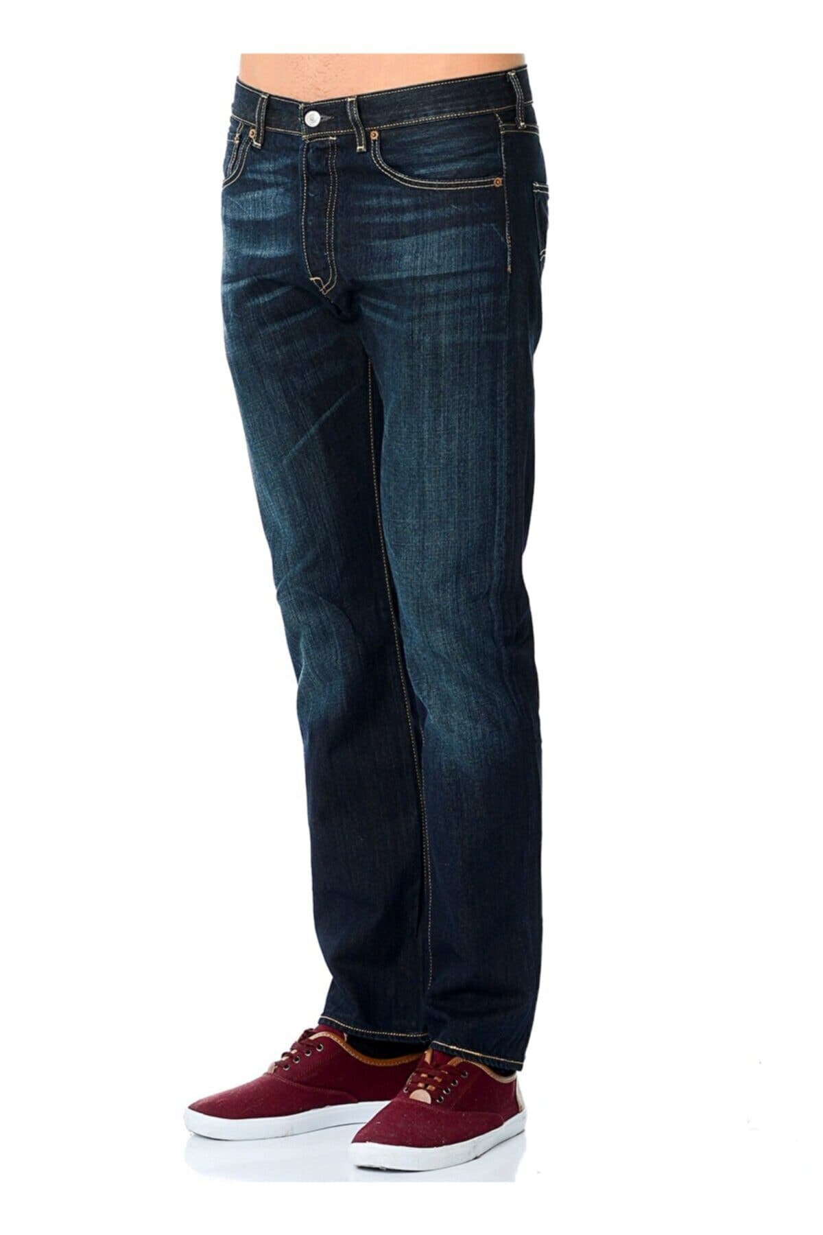 شلوار لیوایز مردانه پاموک آبی سرمه ای فاق نرمال Slim/اسلیم فیت | Levi’s 00501-1722 UM — تصویر ۴