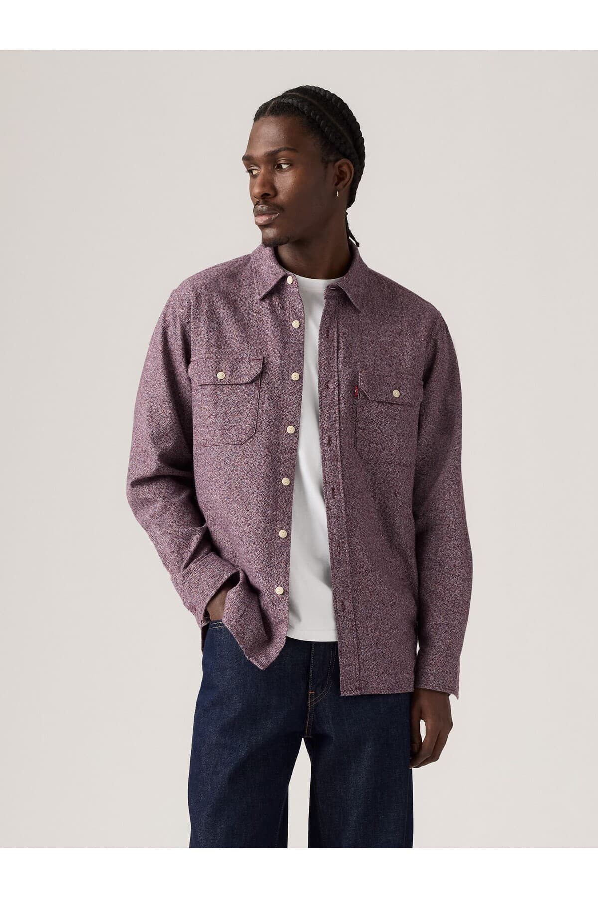 پیراهن لیوایز مردانه 100% پنبه بورگاندی Mikro Desen Relaxed/ریلکس کژوال/روزمره | Levi’s 19573-0271 TR
