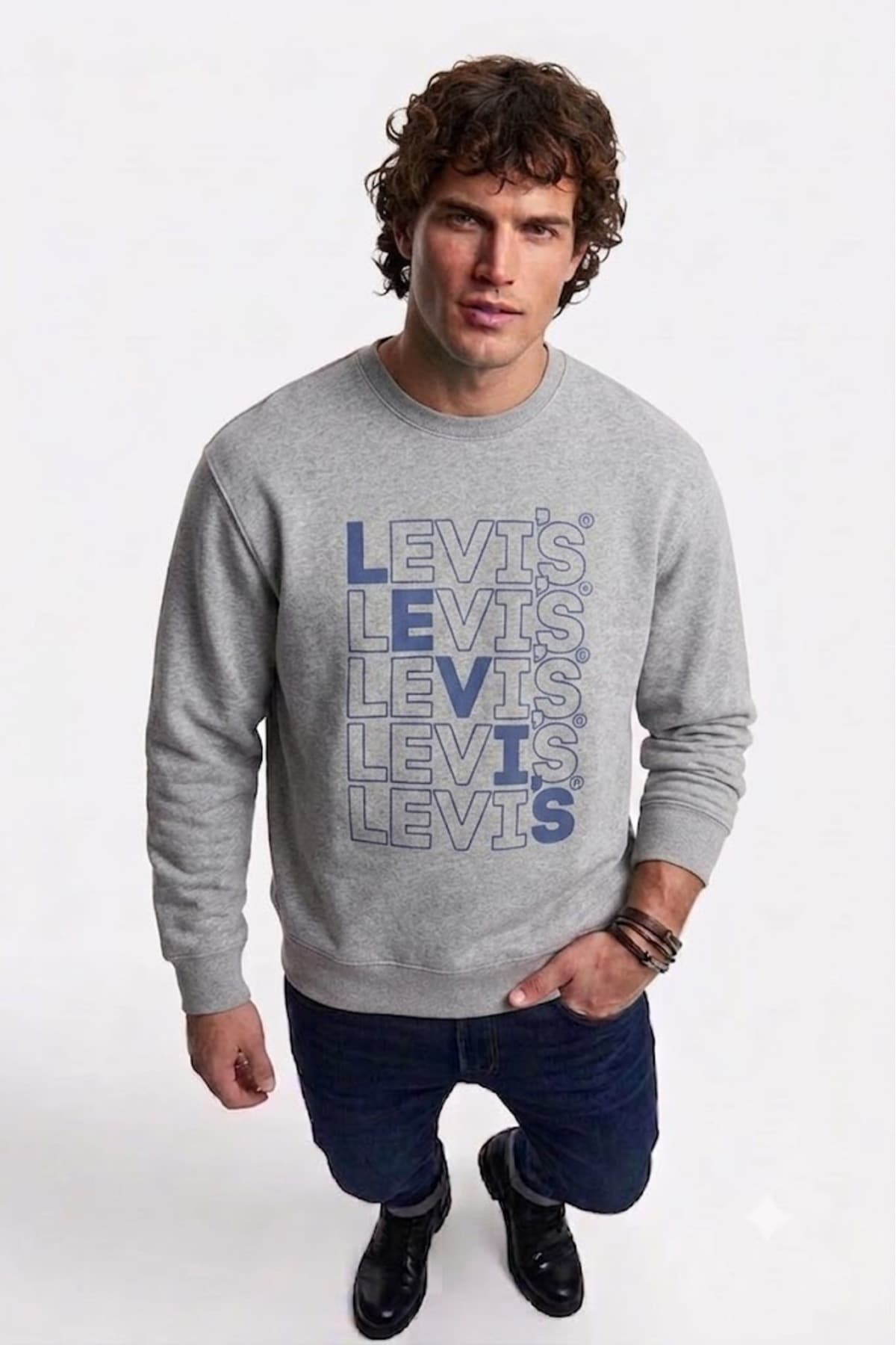 سویشرت لیوایز مردانه 100% پنبه خاکستری اسپرت اسلوگان Regular/رگولار Regular/رگولار اسپرت | Levi’s 04855tr TR — تصویر ۲