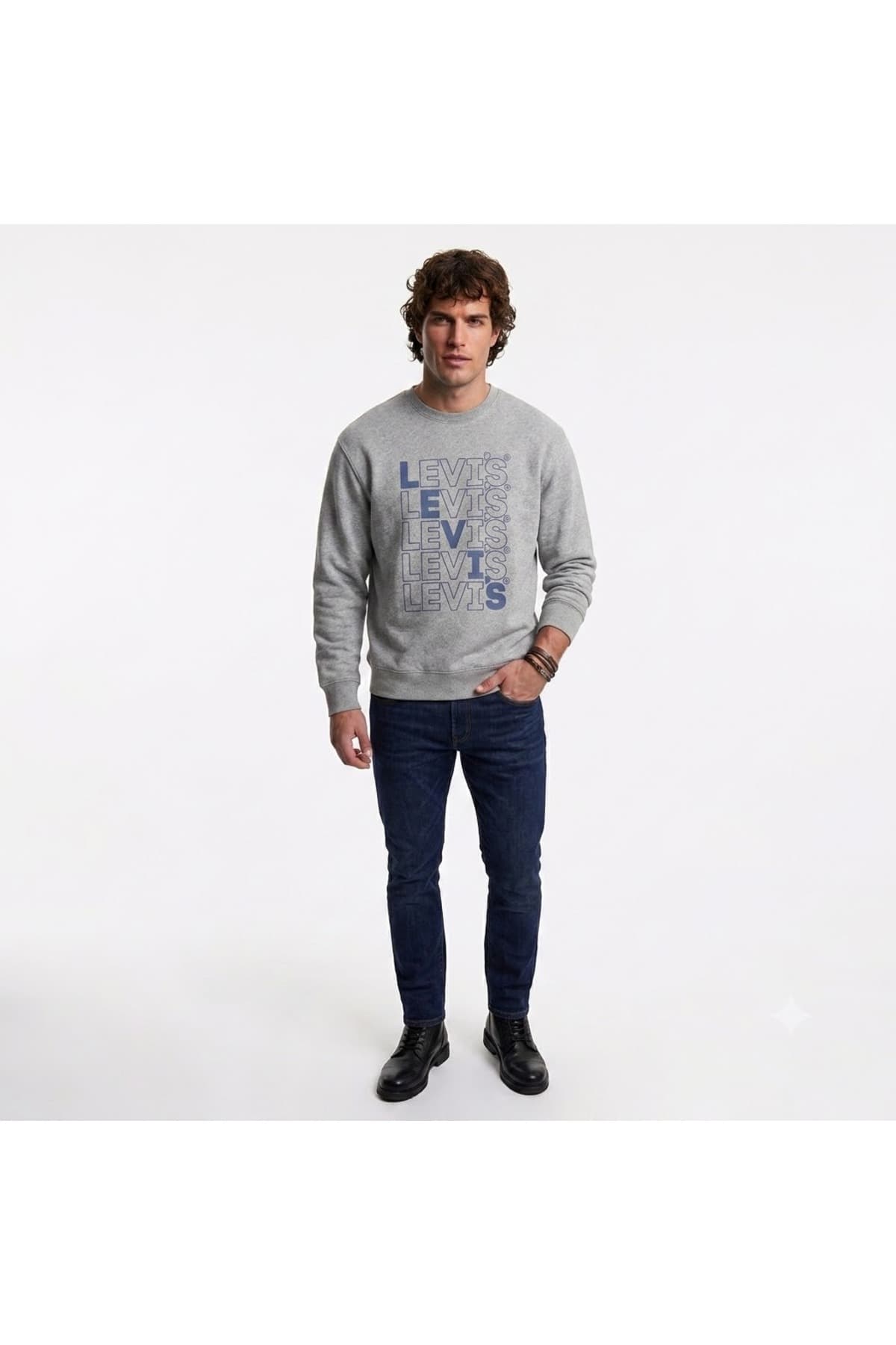 سویشرت لیوایز مردانه 100% پنبه خاکستری اسپرت اسلوگان Regular/رگولار Regular/رگولار اسپرت | Levi’s 04855tr TR — تصویر ۳
