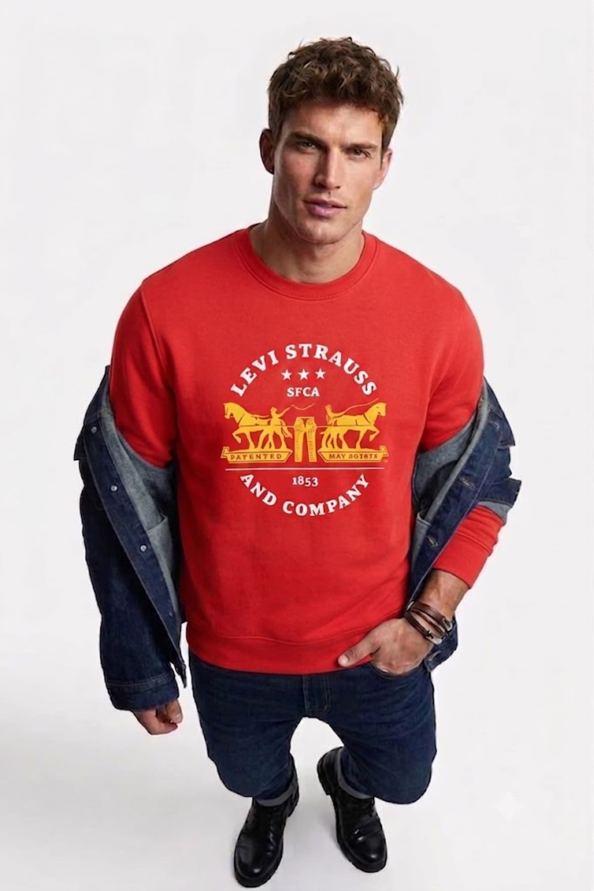 سویشرت لیوایز مردانه 100% پنبه قرمز اسپرت اسلوگان Regular/رگولار Regular/رگولار اسپرت | Levi’s 72346211 TR — تصویر ۴